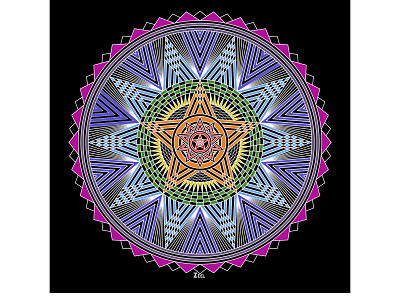 Rainbow Star Mandala artistzeelshah circle design digital digital 2d digitalart fineartprint homedecor illustration mandala mandalaart mandalas rainow star starmanadala vibgyor
