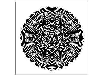 Black And White Star Mandala By Zeel Shah On Dribbble Black And White Star Mandala By Zeel Shah On Dribbble