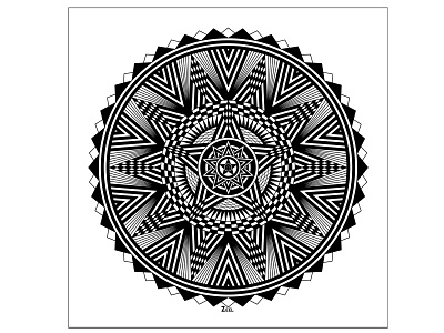 Black And White Star Mandala