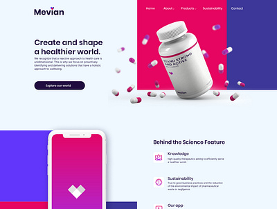 Mevian Pharmaceutical Company branding design graphic design illustration logo ui