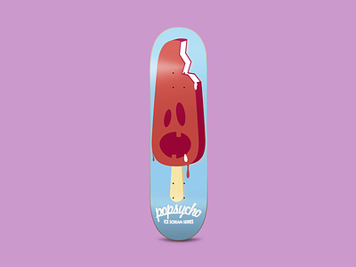 POPsycho SKATEboard Deck .👅🍦🛹 character design flat illustration funny icecream illustration art parody pop skateboard streetwear