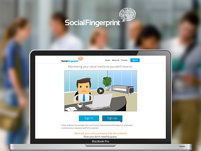 Social Fingerprint Re-Design blur redesign social social media software web design web layout