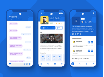 Mentor App mobile product design ui uiux ux