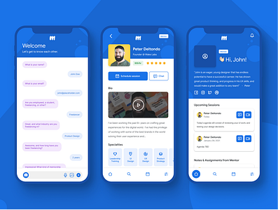 Mentor App mobile product design ui uiux ux