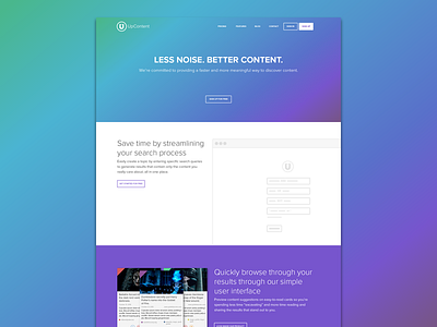 UpContent Marketing Homepage gradient homepage mockup website