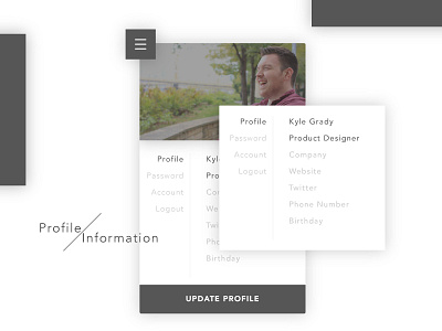 User Profile - Daily UI - 006 006 daily ui layers user information user profile