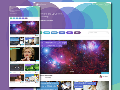 UpContent Topic Gallery gallery grid layout ui ux
