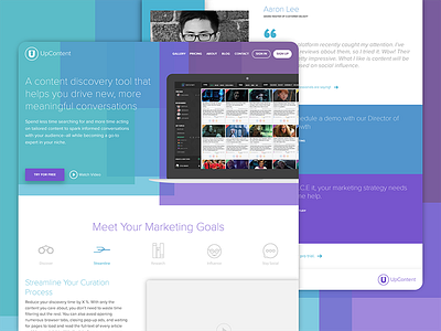 UpContent Homepage 🎉 app branding content content curation content discovery homepage illustration ui ux web design website