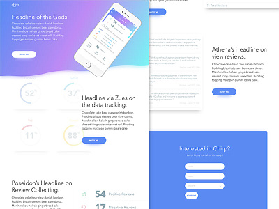 Chirp Landing Concept app clean gradient landing page mobile