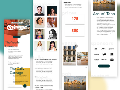 The Yearly Carnage Conference - Mobile conference event grid landing page ui website