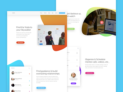 Yodah - Find a Mentor - Homepage abstract gradient homepage mentor saas website white space yoda