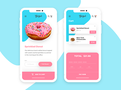 Glazed - Treat Yo' Self app donuts mobile mobile app sweet tastey ui