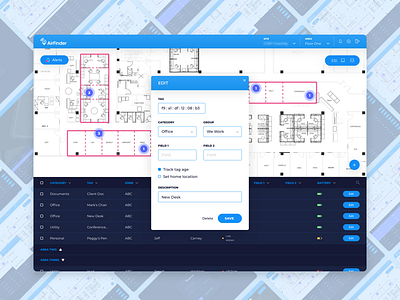 AirFinder - RTLS Application app dark ui dribbble map muzli product responsive tracking ui ux web web app