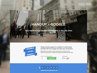 Google Matching Campaign design donate donation giving google handup landing ui