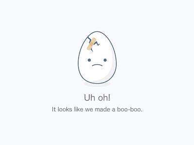 Boo-boo: 404 page 404 band aid crack egg error illustration sad vector