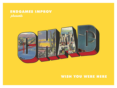 Chad Improv Show Postcard design flyer illustration improv logo postcard retro vector vintage
