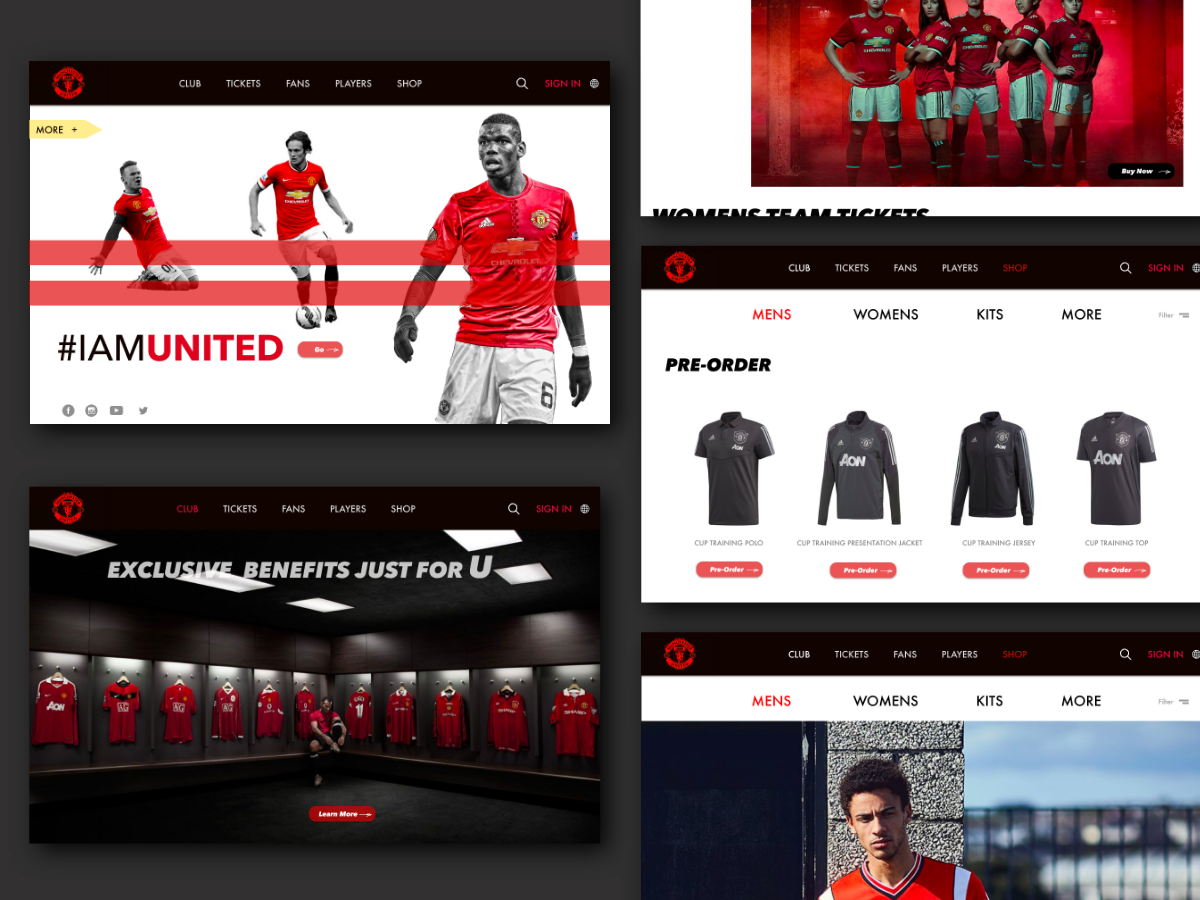 Manchester United Website Concept by sandpixel on Dribbble
