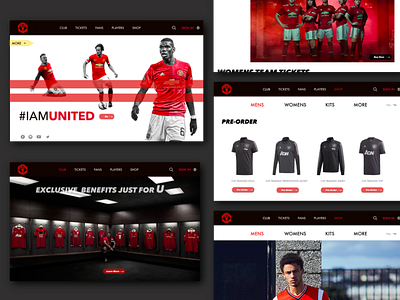 Manchester United Website Concept adobexd design football club invisionstudio soccer sports ui ui ux ui design uidesign ux web web design website website design