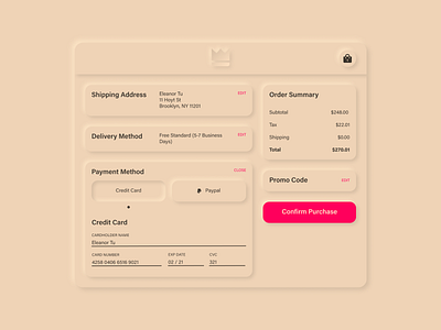 Neumorphic Checkout Page