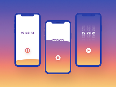 Gradient Timer 100 days of ui 100daysofui countdown timer daily ui daily ui challenge dailyui dailyuichallenge mobile app mobile ui timer timer app ui design