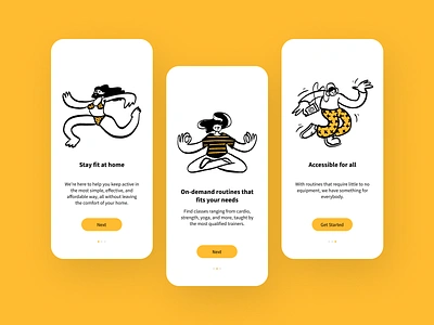 Workout App Onboarding Screens 100 days of ui 100daysofui daily ui daily ui challenge dailyui dailyuichallenge fitness app mobile app mobile ui onboarding ui design workout app