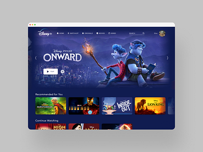 Disney+ 100 days of ui 100daysofui daily ui daily ui challenge dailyui dailyuichallenge disney streaming app streaming service tv app ui design web design website