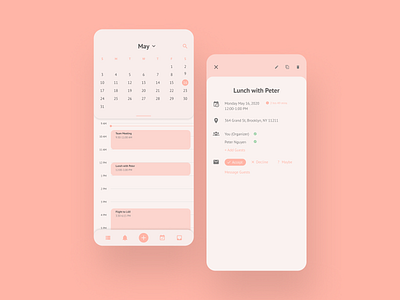 Calendar App 100 days of ui 100daysofui calendar daily ui daily ui challenge dailyui dailyuichallenge events mobile app mobile ui ui design