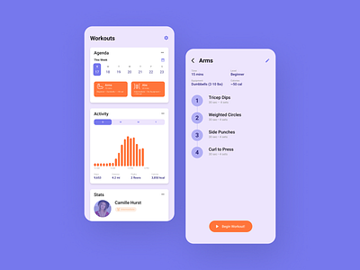 Stay-at-Home Workouts 100 days of ui 100daysofui daily ui daily ui challenge dailyui dailyuichallenge exercise health mobile app mobile ui ui design workout workout tracker
