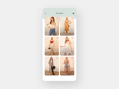 Reformation Favorites 100 days of ui 100daysofui daily ui daily ui challenge dailyui dailyuichallenge e commerce fashion favorites mobile app mobile ui reformation shopping