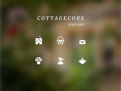 Cottagecore Icon Set 100 days of ui 100daysofui cottagecore daily ui daily ui challenge dailyui dailyuichallenge icon set icons ui design