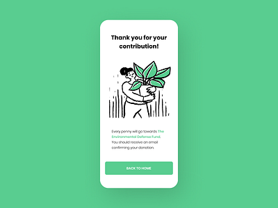 Donation Confirmation Page 100 days of ui 100daysofui daily ui daily ui challenge dailyui dailyuichallenge donation mobile app mobile ui order confirmation thank you ui design