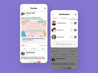 Pending Invitations 100 days of ui 100daysofui daily ui daily ui challenge dailyui dailyuichallenge friend request invite mobile app mobile ui notifications pending invitation social media ui design