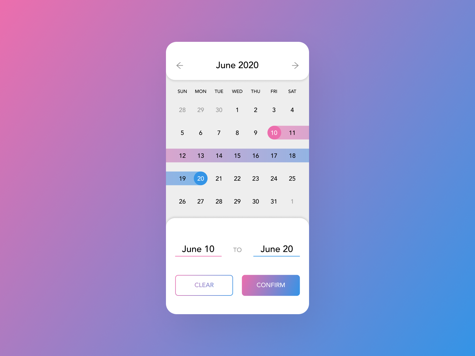 Date Picker by Gina Chee on Dribbble