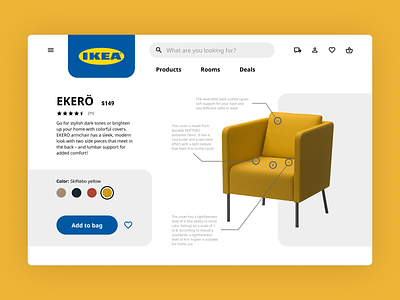 Ikea Product Tour 100 days of ui 100daysofui daily ui daily ui challenge dailyui dailyuichallenge ecommerce ikea product tour ui design web design website