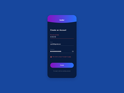 Daily UX Writing - Day 12 create account daily ux writing error mobile signup ui design ux writing ux writing challenge