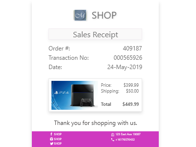 017 - Email Receipt dailyui design front end front end frontend ui ui template ux web web design webdesign website website design