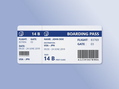 024 - Boarding Pass dailyui design ui ui template ux