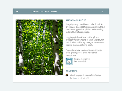 035 - Blog Post blog blog design blog post dailyui design dribble front end front end frontend ui ui template ux web web design webdesign website website design