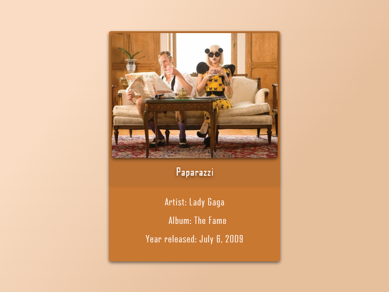 045 - Info Card info card ui cards card paparazzi lady gaga design ui template ui ux dribbble dailyui