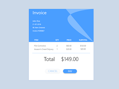 046 - Invoice dailyui design dribbble front end front end frontend invoice invoice template ui ui template ux web website