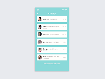 047 - Activity Feed activity activity feed app app ui dailyui design dribbble dribble front end front end frontend mobile mobile app mobile app design mobile design mobile ui tv app ui ui template ux