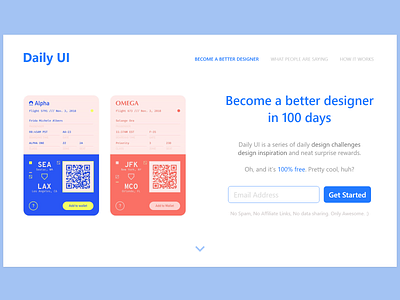 100 - Redesign Daily UI Landing Page