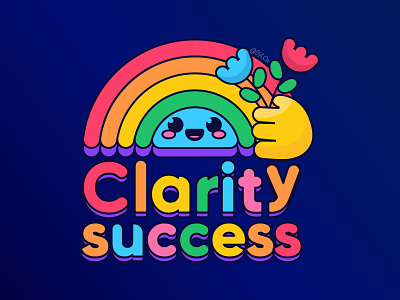 Clarity precedes success. clarity precedes success coloful colors cute illustration kawaii rainbow sticker success