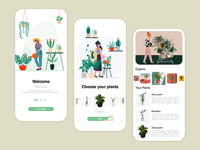 Plant App UI Concept app cat design lovers minimal minimalism plant sketch ui ui design uidesign uxui white