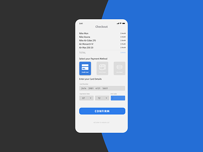Credit Card Checkout cards checkout confirm corona covid 19 design sketch toiletpaper ui uidesign uxdesign uxui