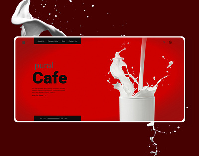 UI Design for a Breakfast Cafe cafe ui design minimal red restaurant website ui uiuxdesign ux web web ui website