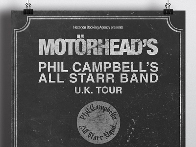 Motörhead's Phil Campbell's All Starr Band U.K. tour metal music mötorhead poster rock stoner tour uk