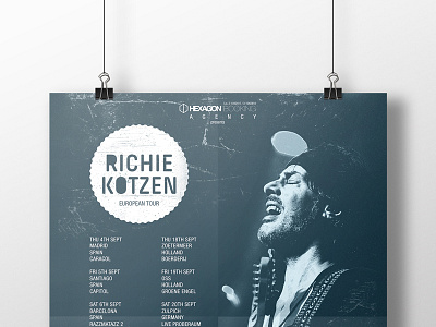 Richie Kotzen European Tour Poster european guitar poster rock tour