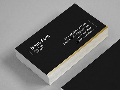 Business Cards black business card clean design economist gold info oec print simple