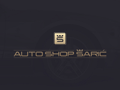 Auto Shop Šarić auto brand crown gold logo luxury modern nemanja fent shop simple typography Š